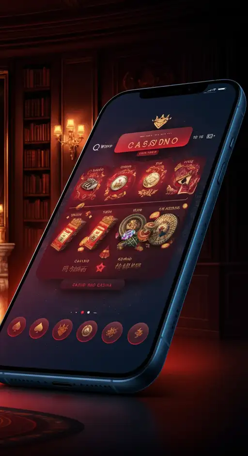 Interface utilisateur élégante d'Instant Casino présentant des jeux de casino en direct, un aperçu du programme VIP exclusif et des promotions attrayantes